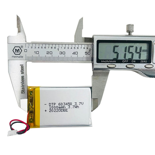 603450 1000mAh with KC62133, UN38.3, CB, UL1642, CE & RoHS | 3.7V LiPo Lithium Ion Battery