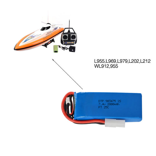 7.4V Lithium Battery Pack 903475-2S 2000mah