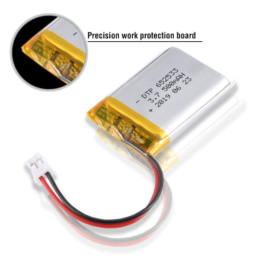 652533 500mAh with KC62133, CB, IEC62133, UL1642, BIS & CE | 3.7V LiPo Lithium Ion Battery
