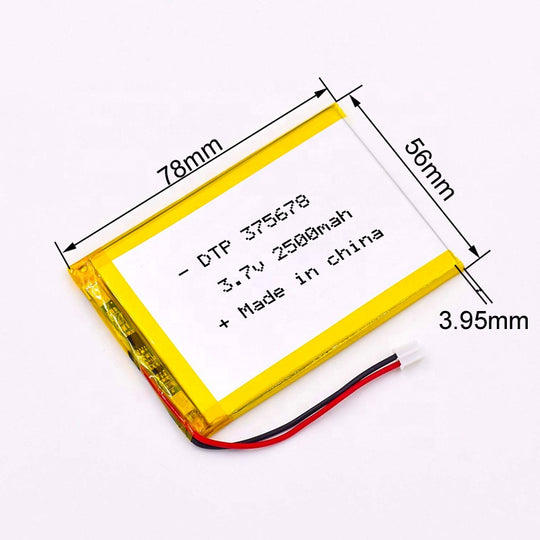 375678 2500mAh | 3.7V LiPo Lithium Ion Battery