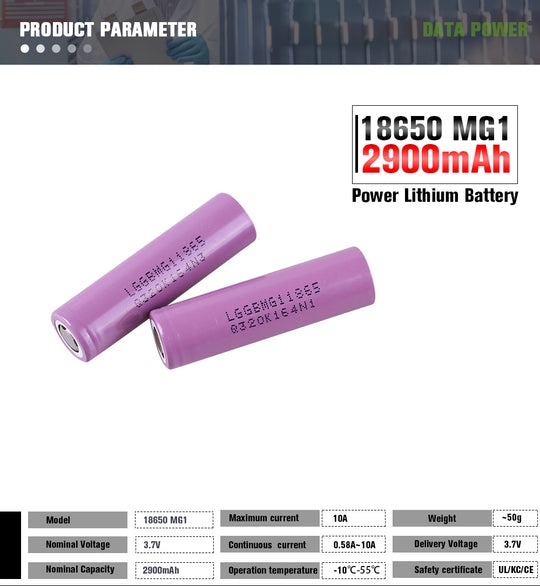 Cylindrical 18650 3.7V 2900mah Li-ion Battery (A-grade cell）