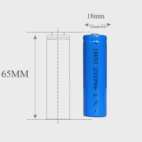 Cylindrical 18650 3.7V 2000mah Li-ion Battery (A-grade cell）